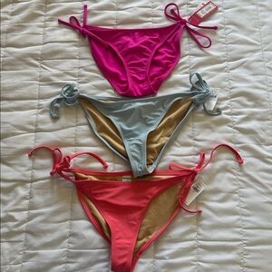 NWT Vibrant Bikini Bottoms Set of 3